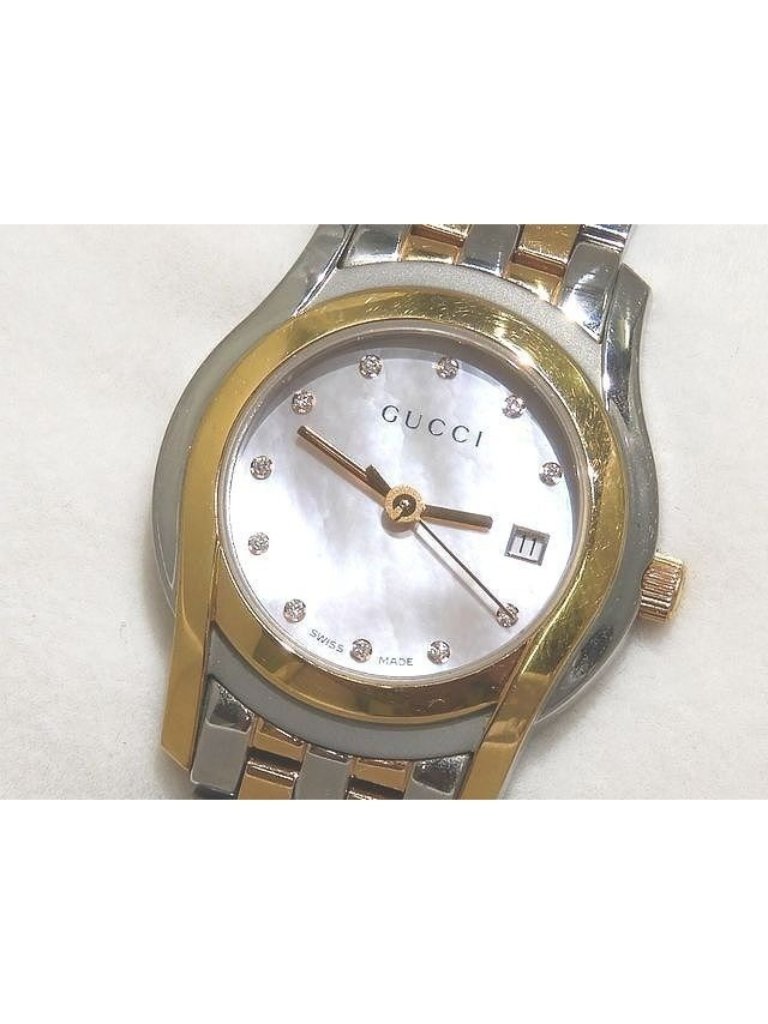 Gucci Quartz Watch Diamond Shell Dial Silver Ss